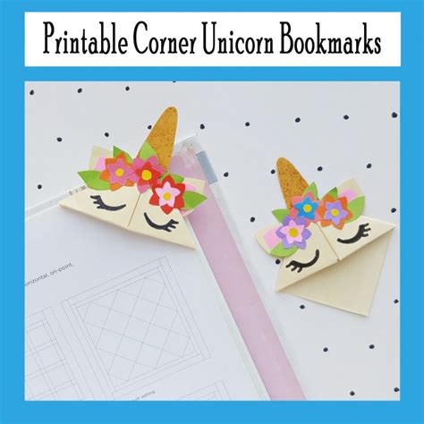 printable corner unicorn bookmark printables 4 mom