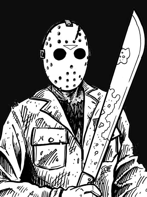 jason voorhees  hockey mask  coloring pages