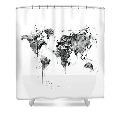 world map shower curtain by monn print art day curtains for sale