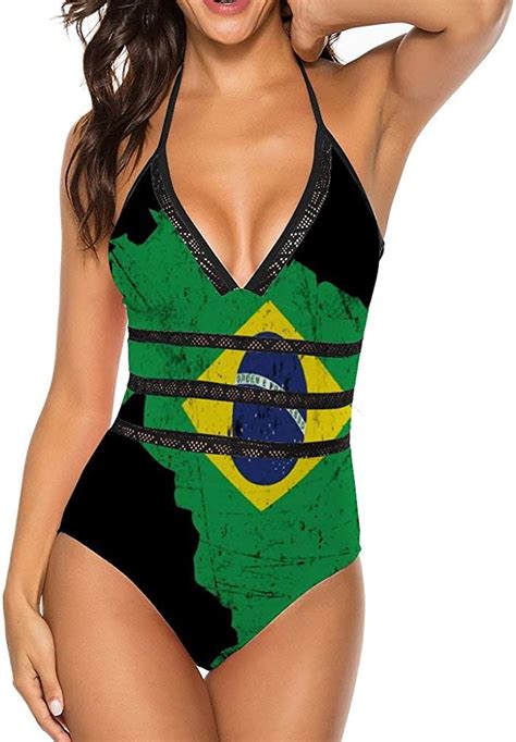 brazilian flag t brazil flag women s one piece swimsuits v neck sexy