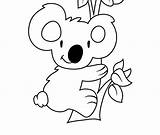 Koala Cute Line Coloring Cartoon Drawing Pages Template Baby Clipartmag Getdrawings sketch template