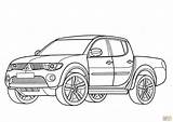 Mitsubishi L200 Coloring Pages Truck Pick Drawing 4x4 Ford Pickup Car Cars F150 Lifted Para Colorir Inform Cab Double Printable sketch template