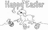 Easter Sheep Happy sketch template
