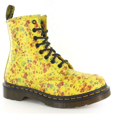 waaaaaaaaaaaaaaaaaant  dr martens  womens leather floral boots yellow ebay