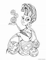 Coloring Pages Girl Printable Pinup Donut Getcolorings Color Colorings Popular sketch template