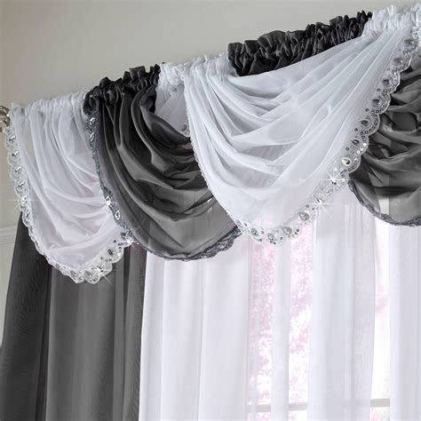 jewelled white voile curtain swags ideal textiles