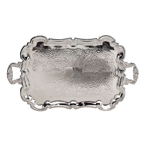 silver footed tray  handles american party rentals