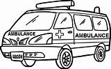 Ambulance Printable Colouring sketch template