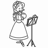 Coloring Pages Music Colouring Printable Flute Singer Mandolin Clipart Playing Flutes Girl Color Country Getcolorings Drum Kit Visit Sticks Ones sketch template