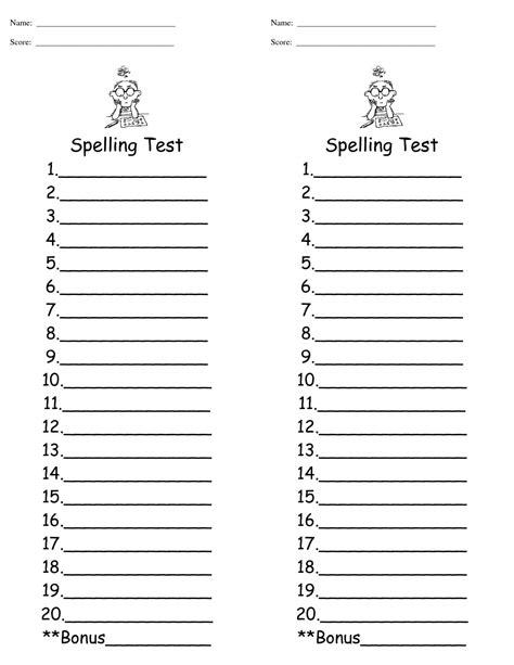 images  spelling words test template  jackmonster  test