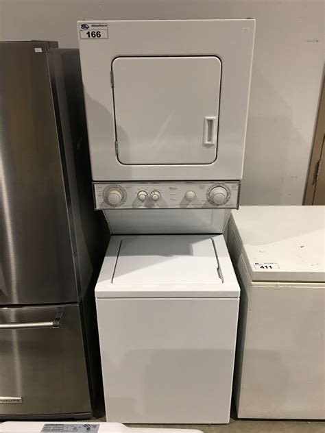 whirlpool heavy duty white stacker apartment sized washer dryer set