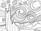 Famous Starry Vincent Gauguin Malvorlagen Collaborative Colorear Masterpieces Obras Quadros Ausmalen Berühmte Kunstgeschichte Kunstwerke Estrellada Kunstunterricht Kinderbilder Schablonen Doodles Nights sketch template