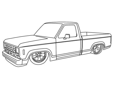 custom chevy  drawing coloring pages
