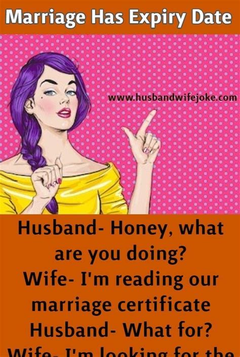 Marriage Has An Expiry Date Husband Wife Jokes Marriage Jokes Wife