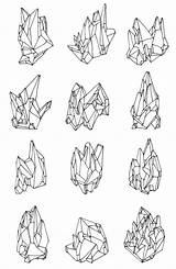 Coloring Gems Gem Geometric Minerals Geometrisk Crystalline sketch template