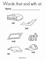Words End Coloring Cat Word Circle Pages Draw Twistynoodle Kindergarten Noodle Rhymes Color Print Favorites Login Add Choose Board Preschool sketch template
