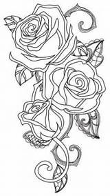 Rose Embroidery Flower Coloring Pattern Urbanthreads sketch template