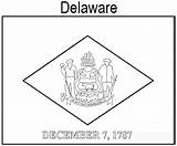 Delaware Coloring Flag State Geography sketch template