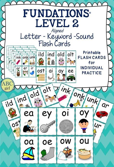 fun phonics level  letter keyword sound flash cards fundations