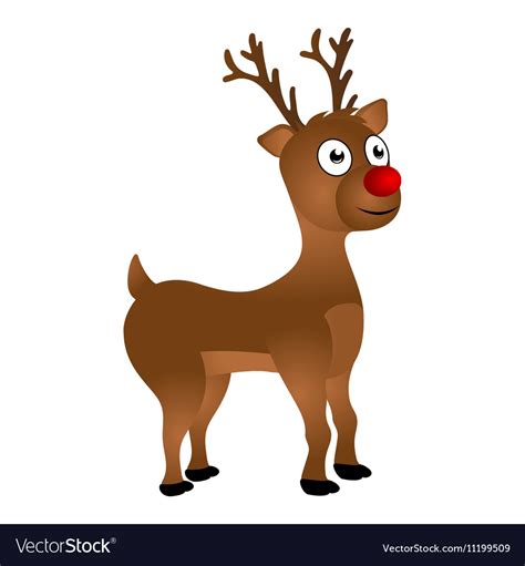 cheerful cartoon reindeer   white background vector image