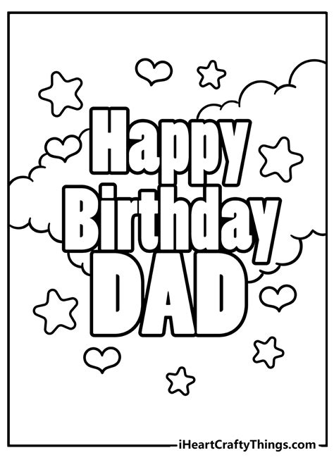 printable happy birthday dad coloring pages updated  happy