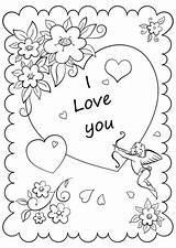 Coloring Pages Printable Card Valentines Valentine Cards Teenagers Heart St Color Print Crafts Drawing Cartoon Mom Babe Drawings Dot Categories sketch template