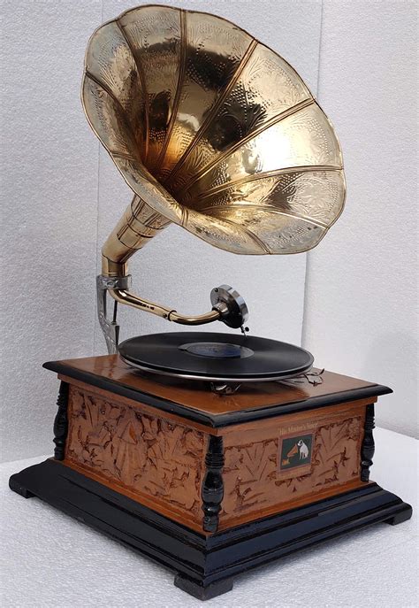 hmv antique vintage replica gramophone record player amazonin electronics  fashioned