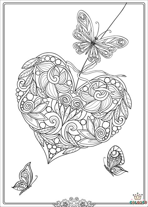 hearts  butterflies coloring pages bubakidscom