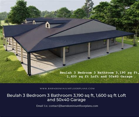 beulah barndominium floor plan exterior rendering barn house design barndominium floor plans