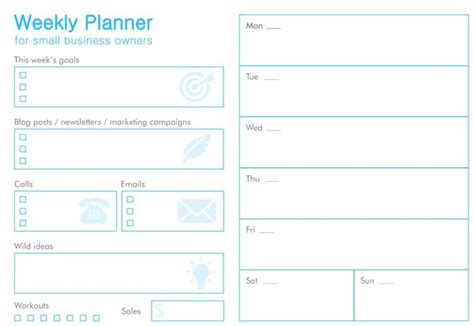 weekly planner  small business owners planner printables