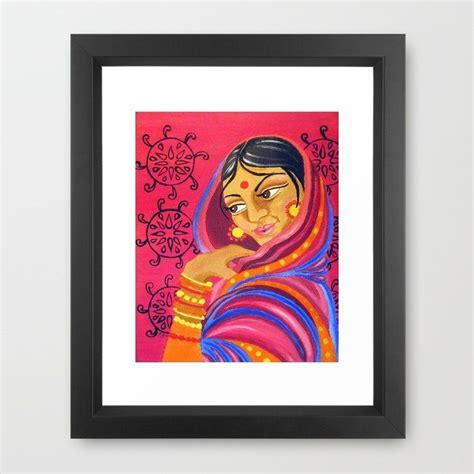 hindu woman framed art print by ilylilyart society6 art prints
