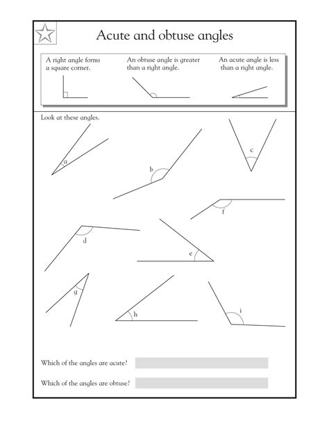 printable math worksheets   grade angles math worksheets