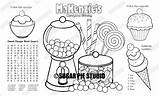 Candy Coloring Sweet Shop Printable Activity Pdf Shoppe Personalized Favor Childrens Placemat Land  Jpeg Sugar sketch template