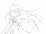 Vocaloid Gumi sketch template