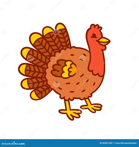 cartoon turkey drawing stock vector illustration  drawing