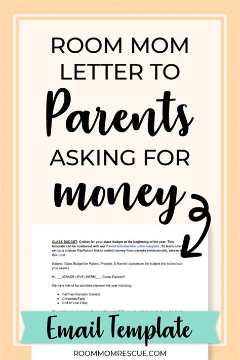 letter  parents   money email template