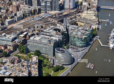 aerial photograph city hall london  res stock photography  images