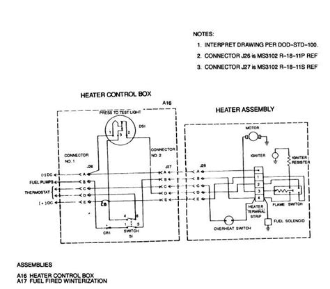 figure   fuel burning heater control assembly wiring diagram drawing