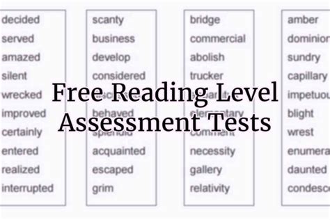 printable reading assessment test printable lab
