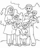 Kids Coloring Muslim Islam Family Pages Drawing Colouring Ramadan Color Eid Activities sketch template
