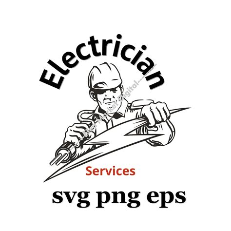 electrician service logo svg png eps clipart etsy