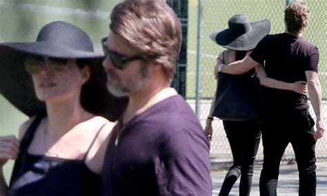 angelina jolie and brad pitt share a kiss at shiloh and zahara s soccer match daily mail online