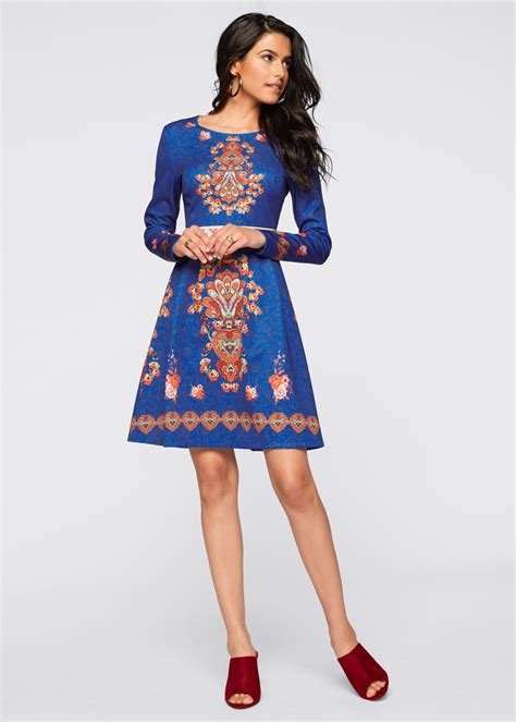bonprix jurk bodyflirt boutique blauw print ethnic dress blue print blue dresses summer