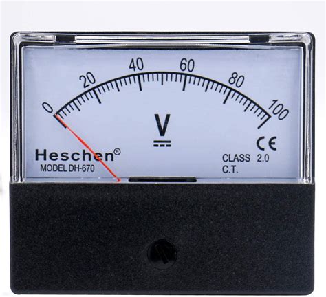 rectangular voltmeter analog panel volt voltage meter dh  dc  heschen