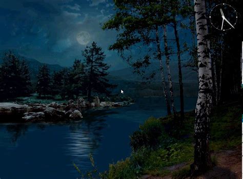 night waterfalls  screensaver  mountain lakes  night