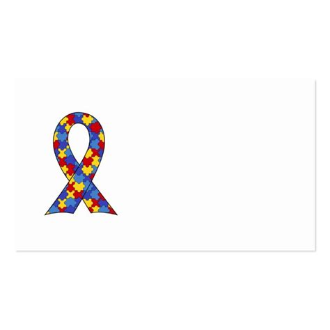 autism awareness ribbon business card template