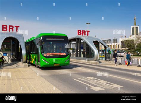 bus rapid transit brt system  city centre yinchuan ningxia stock photo  alamy