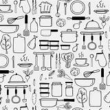 Cooking Doodle Vector Pattern Drawn Equipment Hand Background Materials Vecteezy Include Raw Illustration Line sketch template