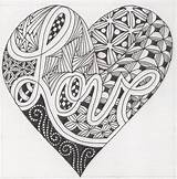 Zentangle Patterns Doodle Zen Zentangles Doodles Drawings Heart Coloring Pages Easy Adult Tangle Choose Board Flickr sketch template