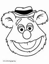 Coloring Muppets Pages Bear Fozzie Face Kids Printable sketch template